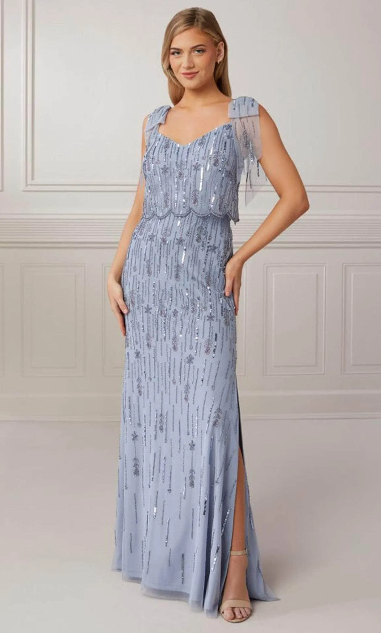 Adrianna Papell Platinum 40425 - Long Column Gown