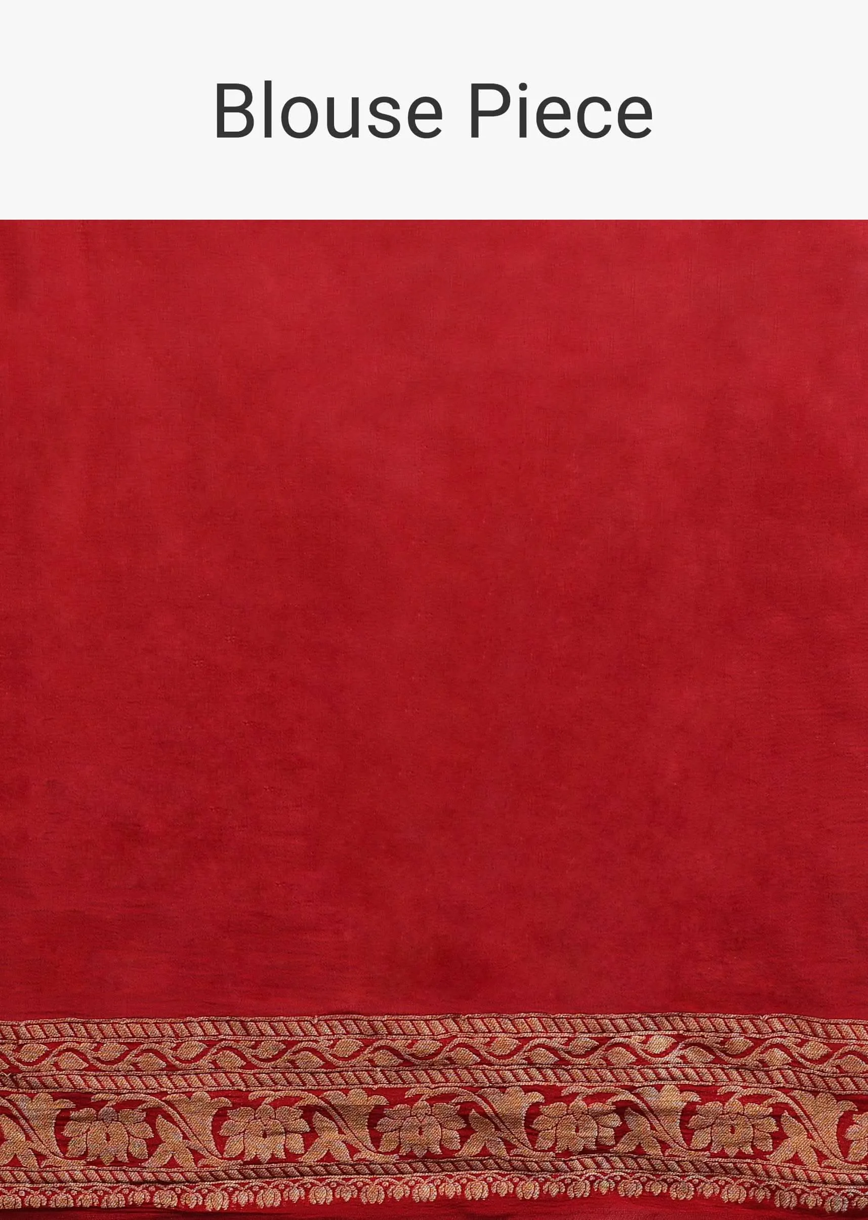 Apple Red Saree In Georgette With Golden Woven Floral Jaal Work