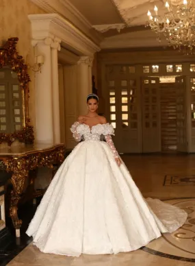 Aubree Elegant A-Line  White Evening Dress