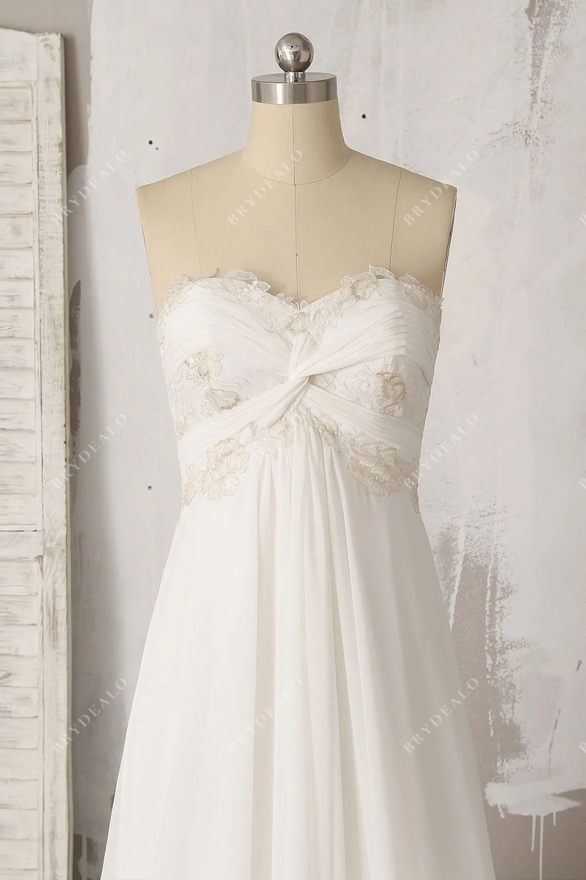 Chic Empire Chiffon Maternity Beach Wedding Dress in A-line