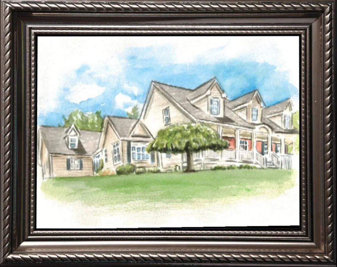 Custom House Portrait Watercolor Portrait