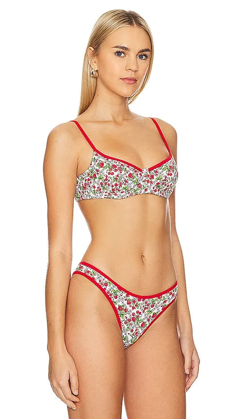 Frankies Bikinis Cola Top in Berry in Red