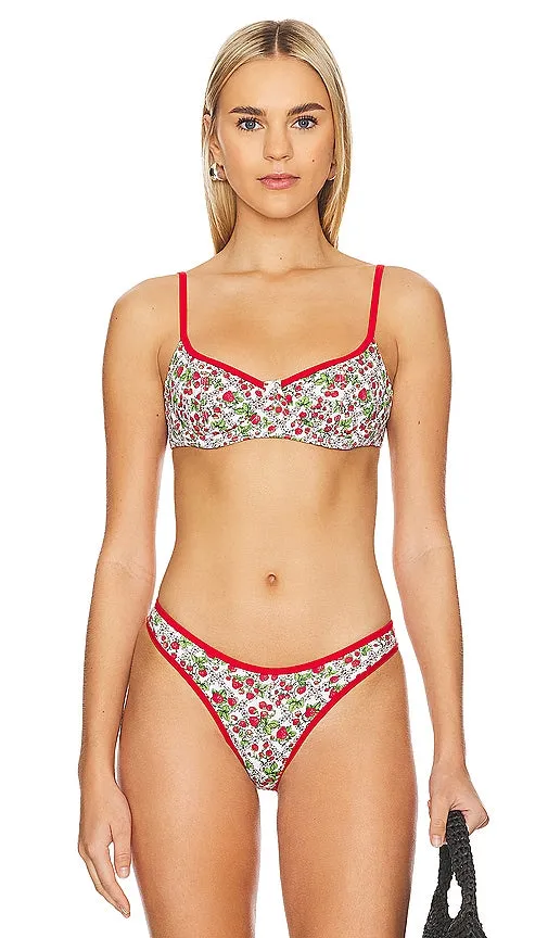 Frankies Bikinis Cola Top in Berry in Red