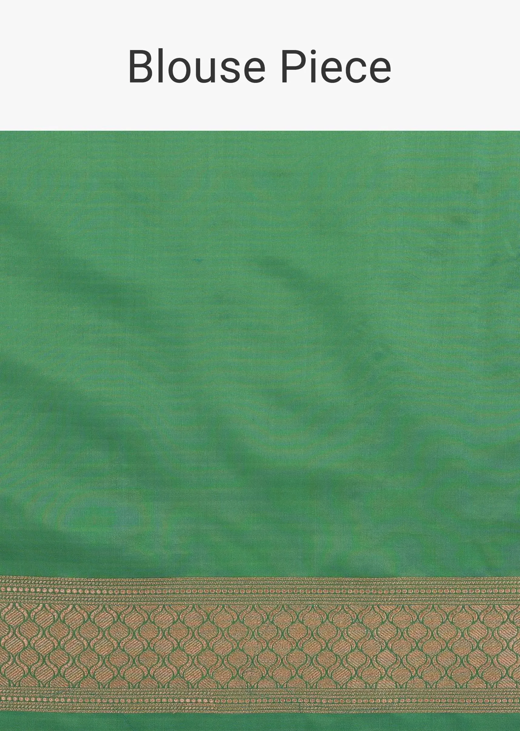 Grass Green Saree In Pure Banarasi Silk And Upada Zari Weave Floral Jaal Work