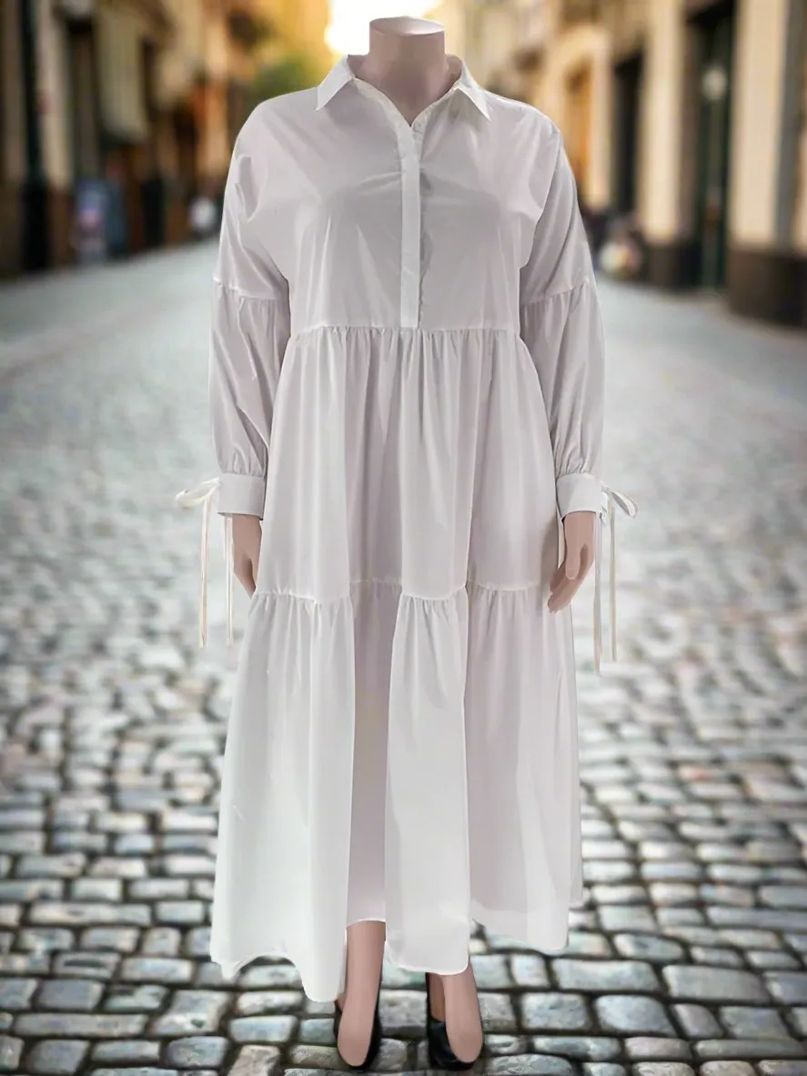 Plus Size Shirt Dresses For Women Casual Loose Big Swing Maxi Dress  XL 116363