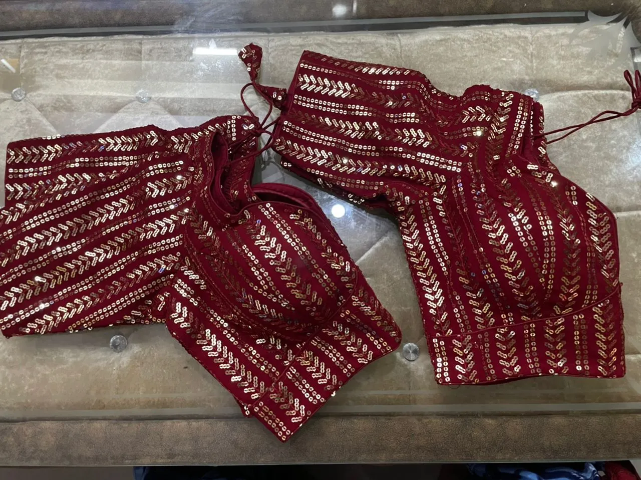 Readymade Beautiful Tone to Tone Machine Sequence Work Blouse