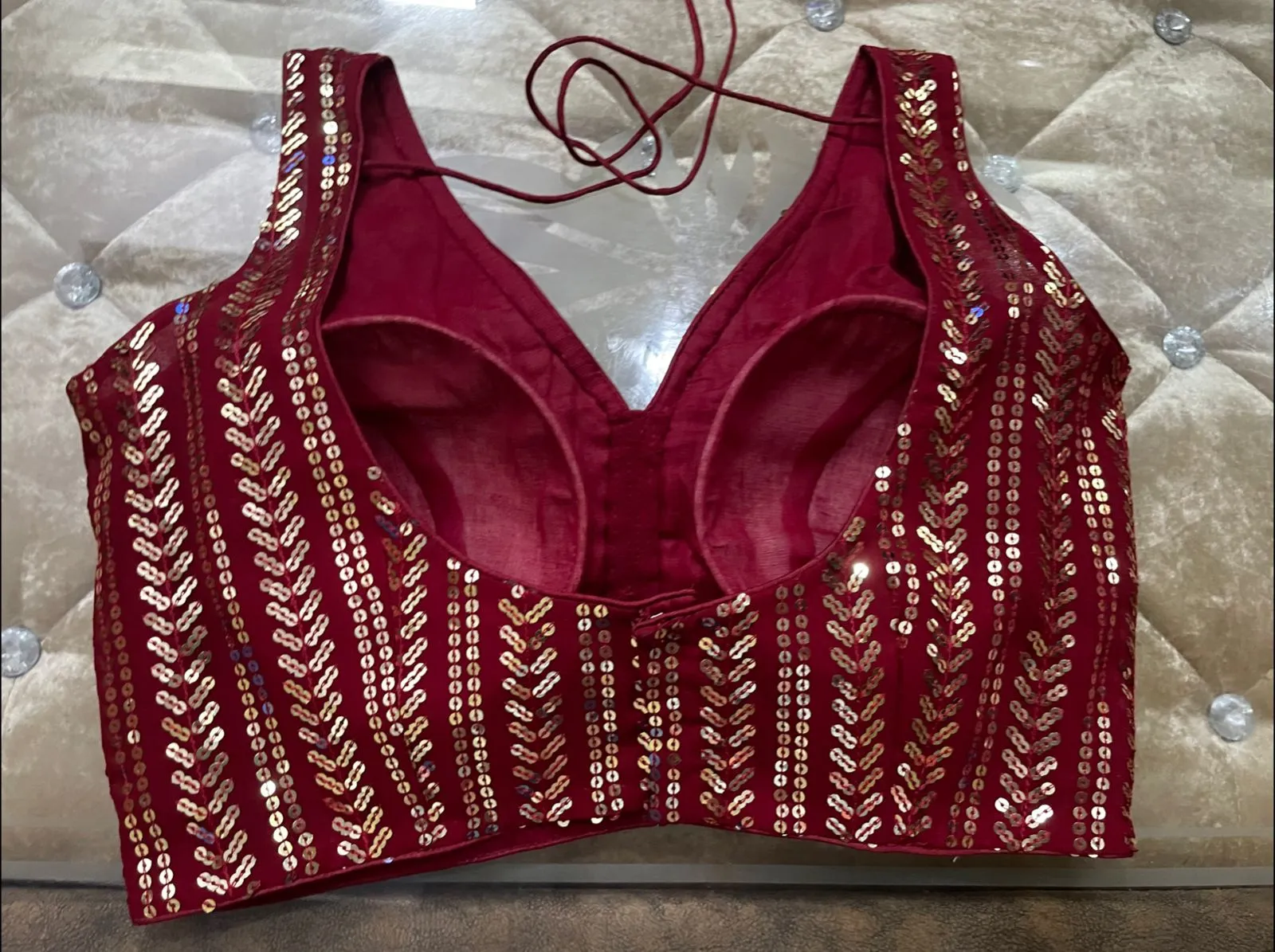 Readymade Beautiful Tone to Tone Machine Sequence Work Blouse