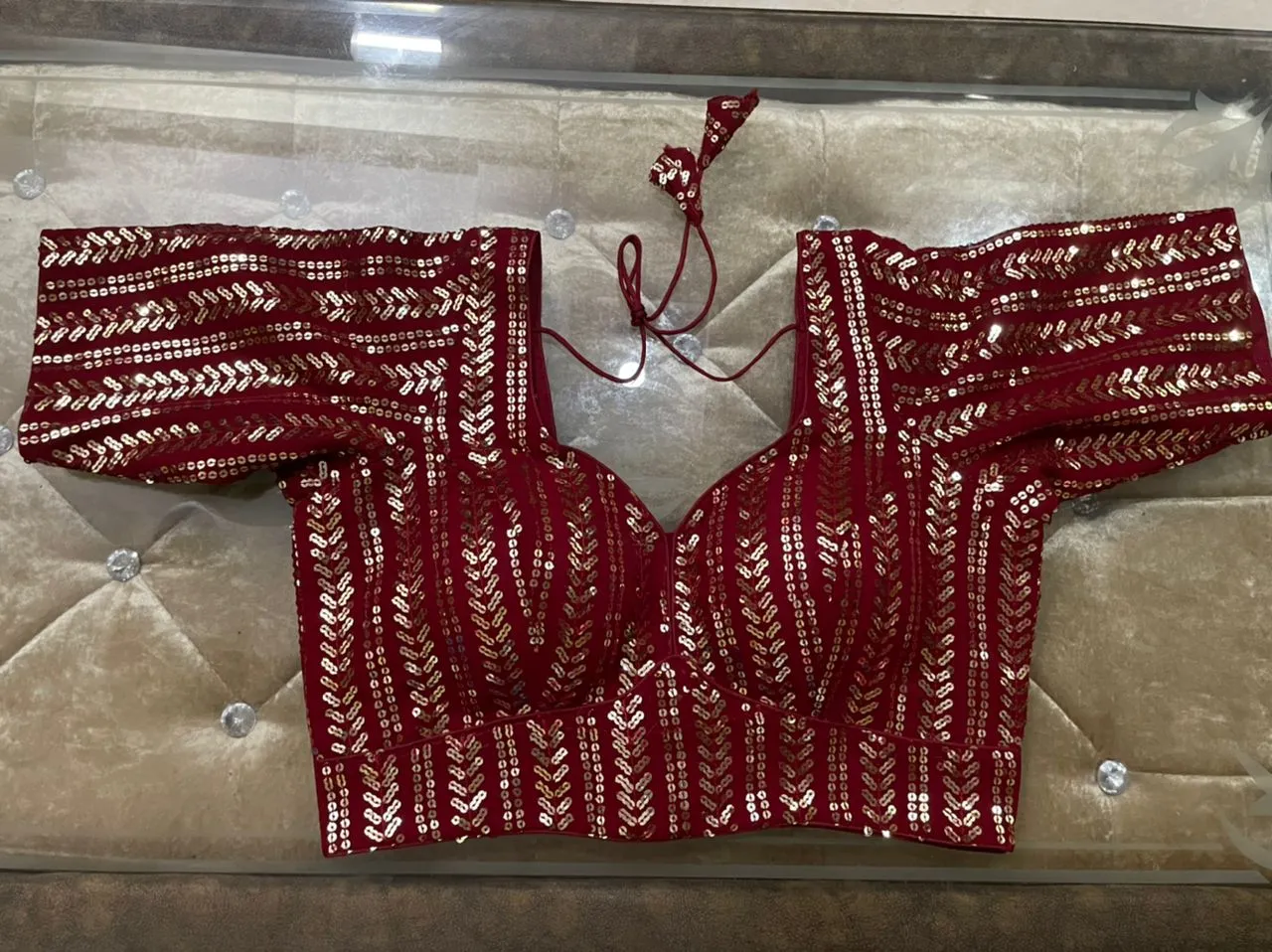 Readymade Beautiful Tone to Tone Machine Sequence Work Blouse